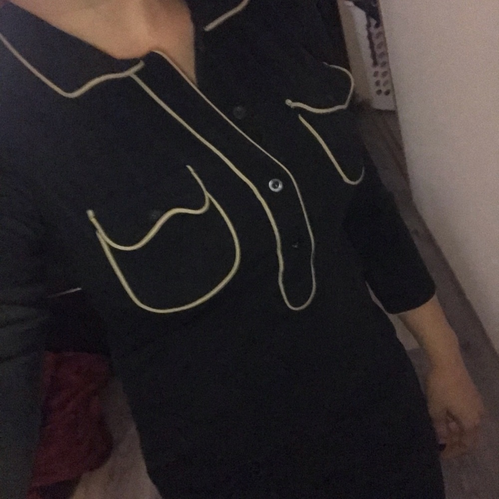 Inc 3/4 sleeve collar shirt with buttons